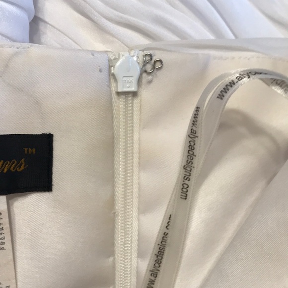 Alyce Designs White Chiffon Evening Gown size 8 - Picture 14 of 16